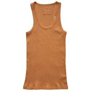 Aerie Razor Back Tank Top Ribbed Orange Womens Medium Y2K Normcore Minimalist